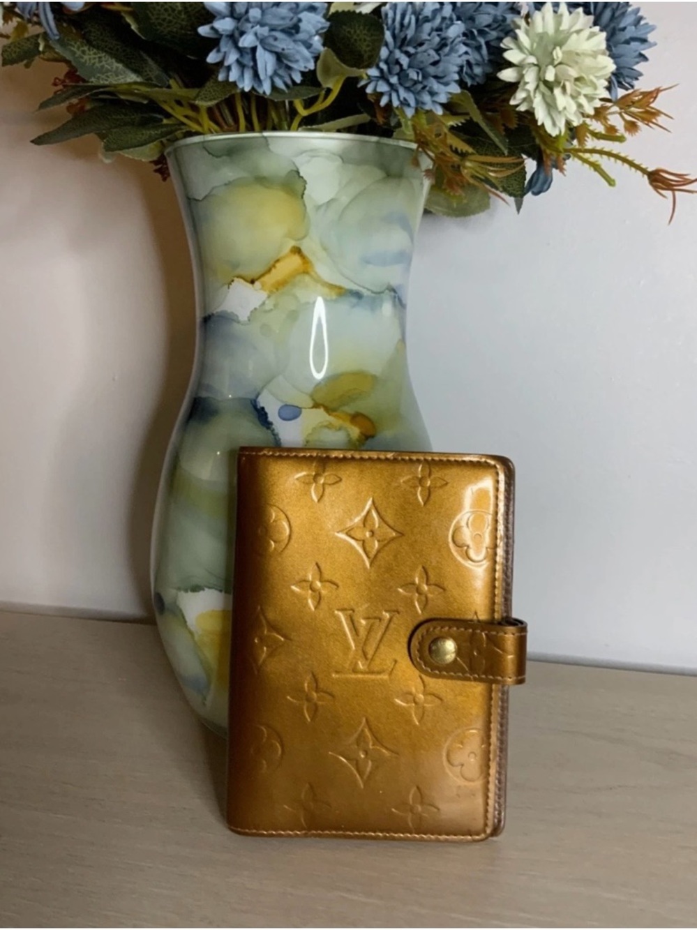 Louis Vuitton Metallic Gold Vernis Monogram Agenda Cover